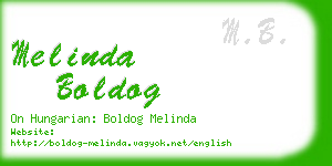 melinda boldog business card